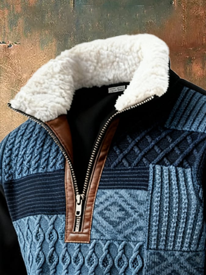 Abbott – Lässiges Retro Sweatshirt Mit Farbblock Drucken