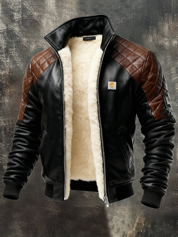 Enzo – Gesteppte Leder Jacke Mit Plüschfutter