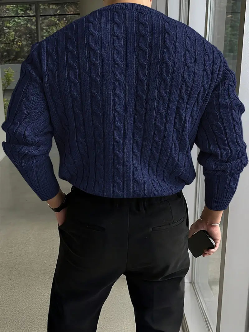 Mergim – Lässiger Strickpullover Mit Langen Ärmeln