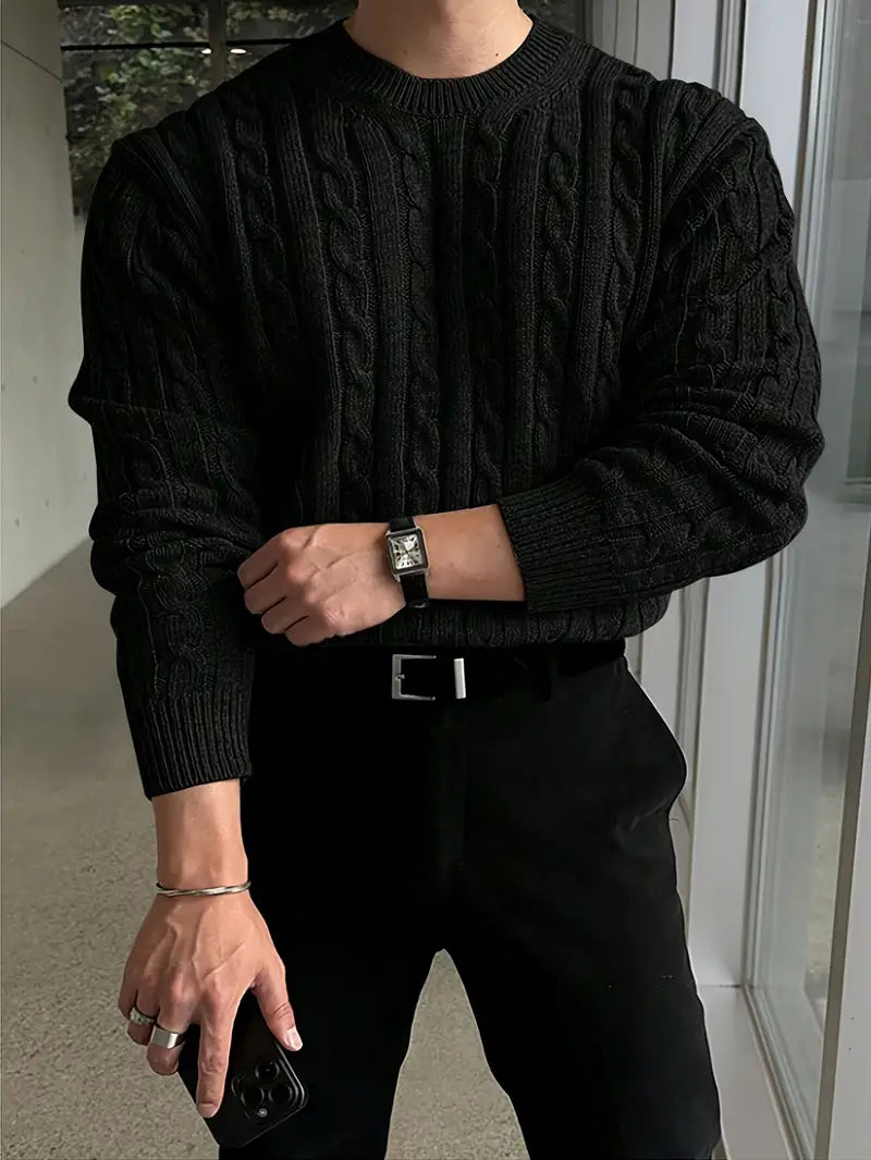 Mergim – Lässiger Strickpullover Mit Langen Ärmeln