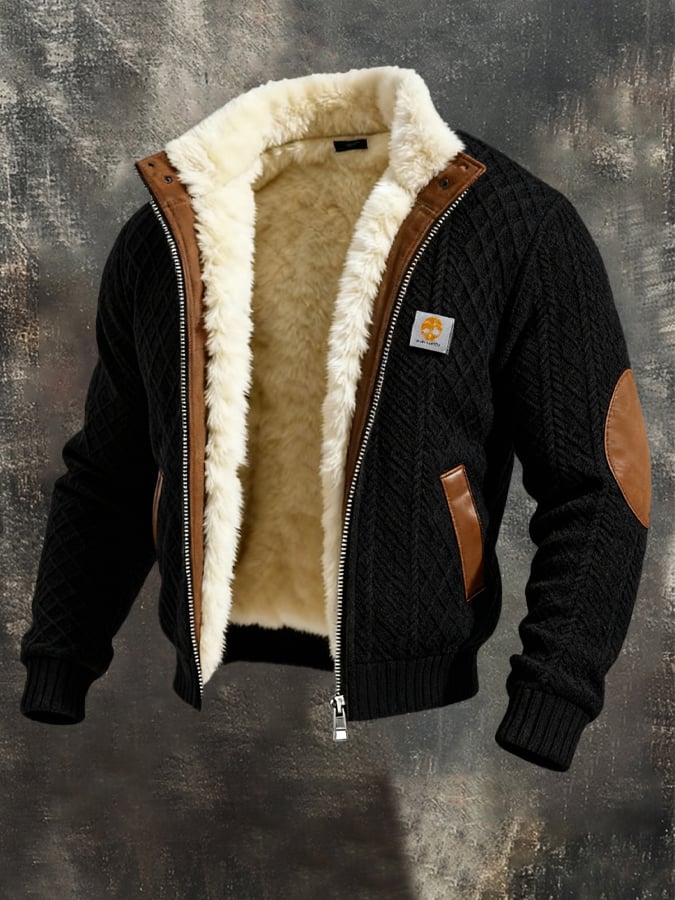 Claudio – Retro Strick Jacke Mit Struktur