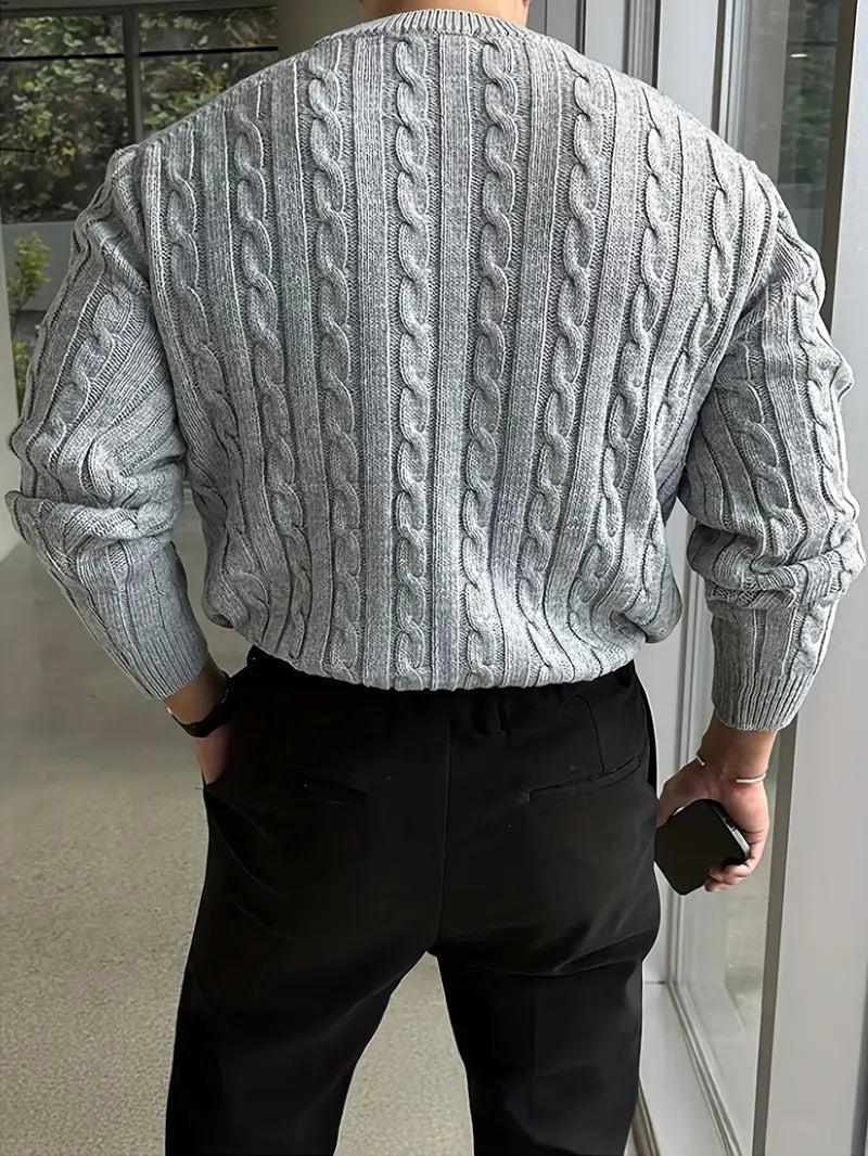 Mergim – Lässiger Strickpullover Mit Langen Ärmeln