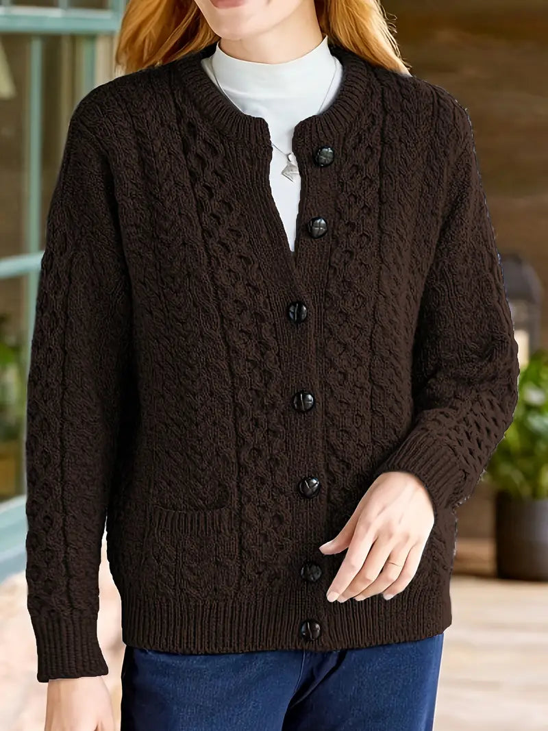 Audree – Strickjacke Mit Knöpfen Und Zopfmuster