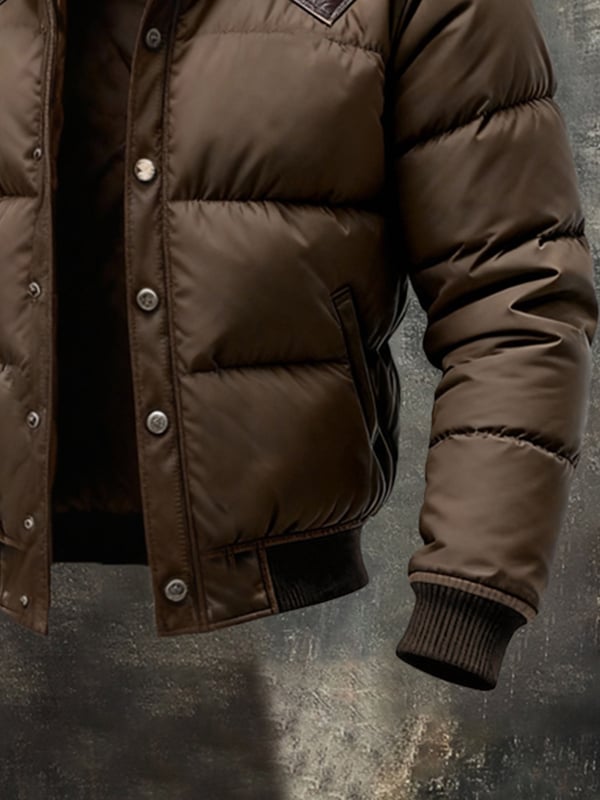 Benzema – Elegante Warme Leder Jacke Mit Langen Ärmeln