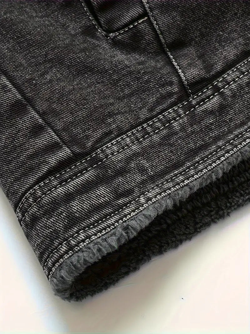 Geoffroy – Vintage Jeans Jacke Mit Fleece Futter