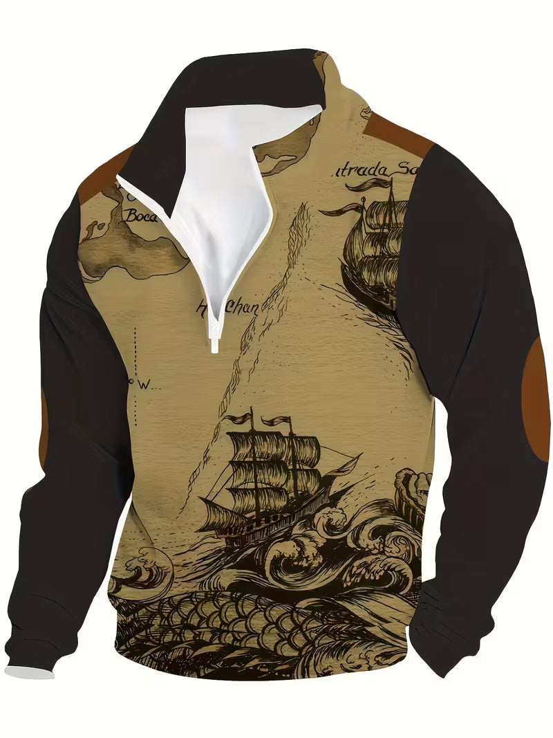 Didier – Vintage Piratenschiff 3D-Drucken Sweatshirt