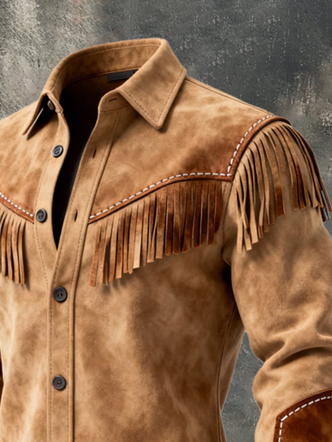 Finch – Langärmliges Hemd Im Vintage Stil Mit Quasten Gestaltung