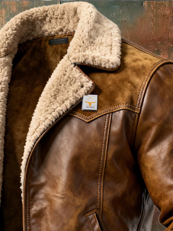 Alessandro – Lässige Leder Jacke Mit Langen Ärmeln