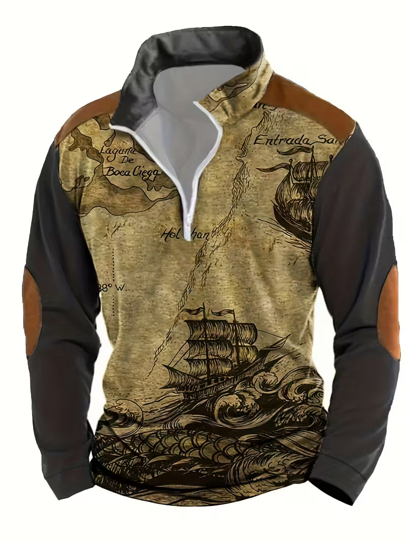 Didier – Vintage Piratenschiff 3D-Drucken Sweatshirt