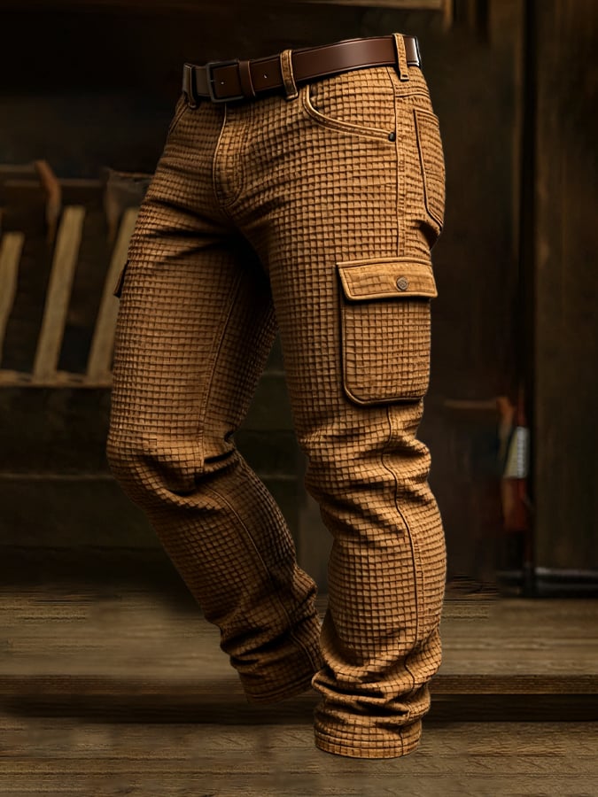 Conway – Vintage Im Freien Notleidend Abenteuer Waffel-Multitasche Hose