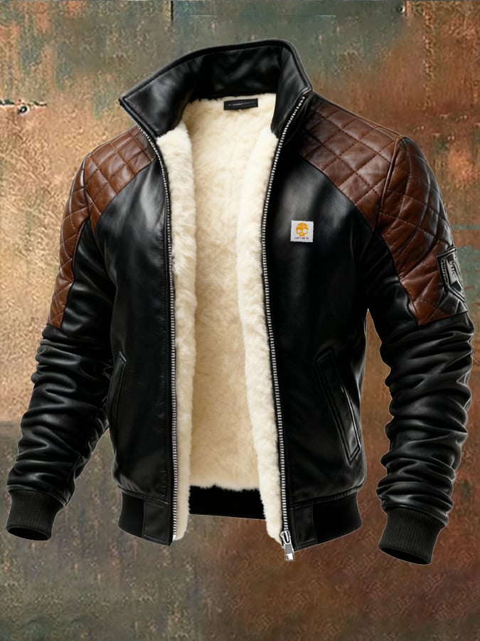 Enzo – Gesteppte Leder Jacke Mit Plüschfutter